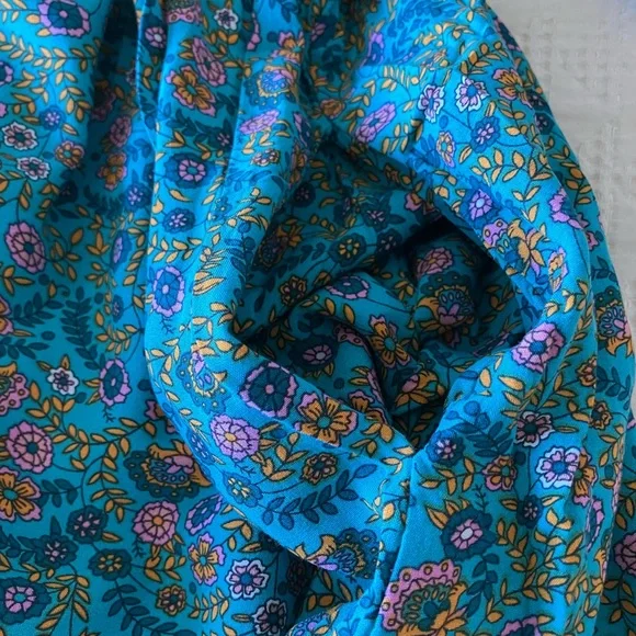 NATURAL LIFE Blue Floral Dolman Rayon V-Neck Mini Dress Size XS - Picture 8 of 10